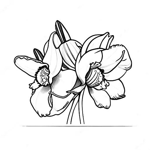 daffodils march birth flower tattoo design idea