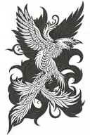 Phoenix and cross tattoo design idea