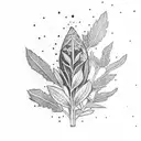 sage plant tattoo design idea