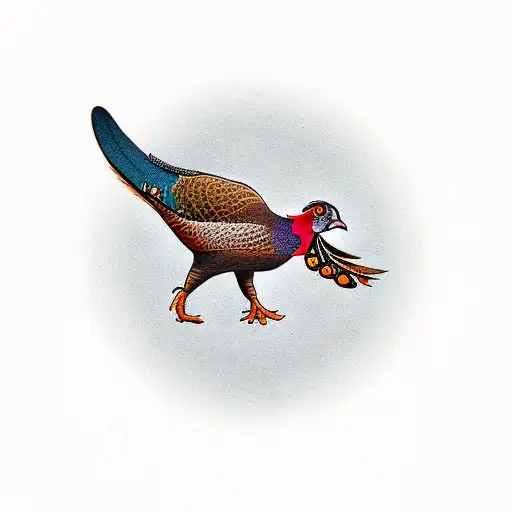 pheasant hunting tattoo design idea