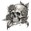 Create a tattoo design featuring a skull made out of crystals and gem stones to represent your love for both skulls and crystals tattoo design idea
