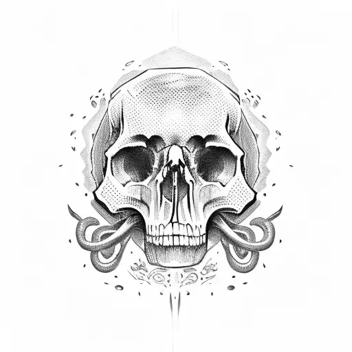 skull with dive mask  tattoo design idea