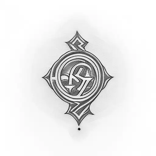  small black and white tattoo featuring the symbols M, letter sigma, and the Greek letter alpha tattoo design idea