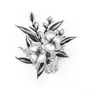 Oleander getting out of a rectangle tattoo design idea