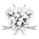 Oleander getting out of a rectangle tattoo design idea