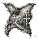 A hill with 3 crosses  tattoo design idea