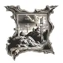 A hill with 3 crosses  tattoo design idea