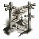 A hill with 3 crosses  tattoo design idea