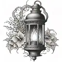 Lantern do not go gentle into that good night tattoo design idea