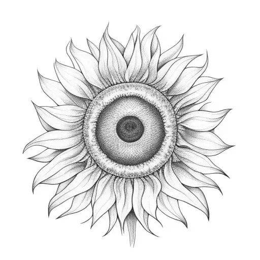 sunflower and the sun from tangled tattoo design idea