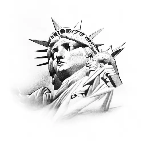 we the people, American flag, lady liberty sleeve  tattoo design idea