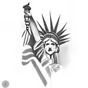 we the people, American flag, lady liberty  tattoo design idea