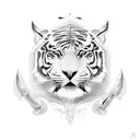 tigre com espada na boca  tattoo design idea