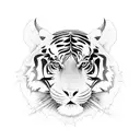 tigre com espada na boca  tattoo design idea