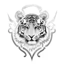 tigre com espada na boca  tattoo design idea