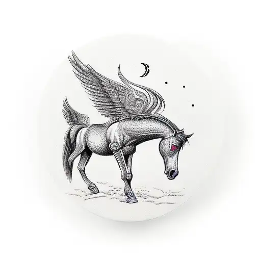 Fire Horse of 1966 with wings, a realistic watch at 1:00AM and a guy with a bazuca tattoo design idea
