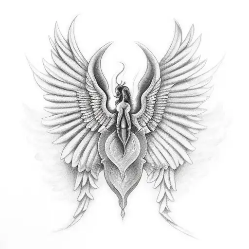 Fire Horse with wings tattoo design idea