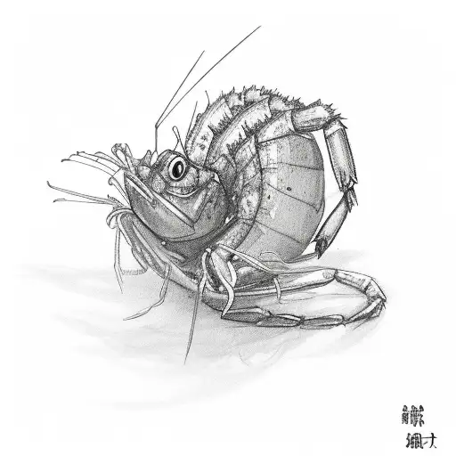 tanjiro shrimp tattoo design idea