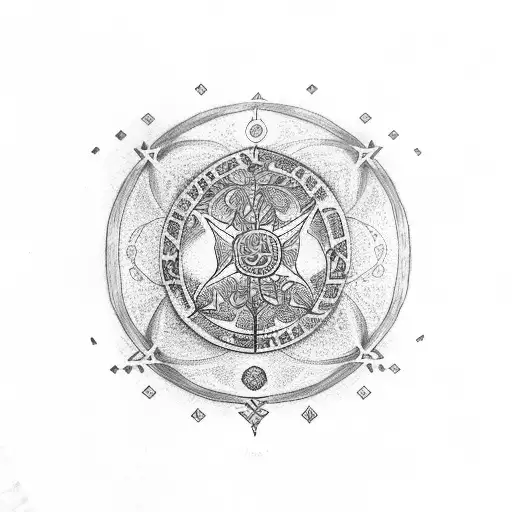 vegvisir yggdrasil  tattoo design idea