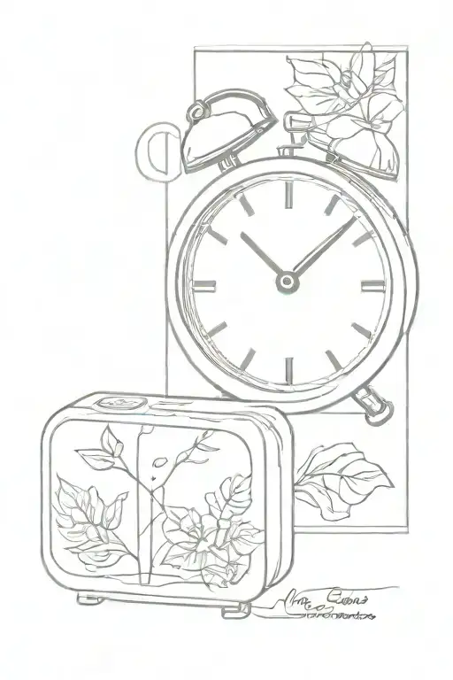 mostrador digital alarm clock tattoo design idea