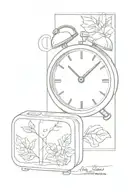 mostrador digital alarm clock tattoo design idea