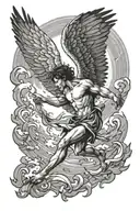 icarus falling from sky tattoo design idea