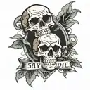 goonies skull never say die tattoo design idea