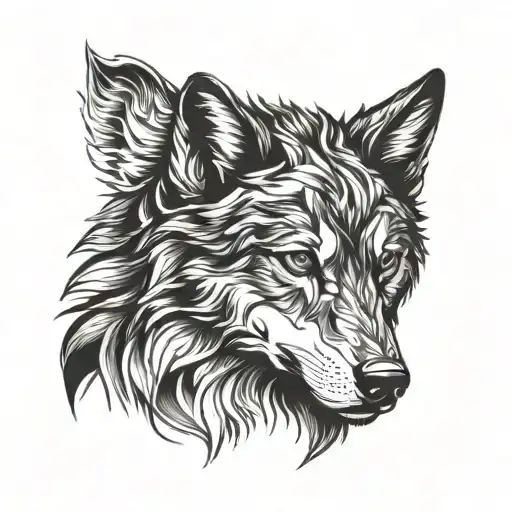 wolf silhouette tattoo design idea