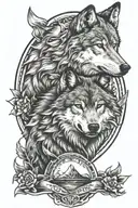 wolf and addiction recovery symbol tattoo design idea