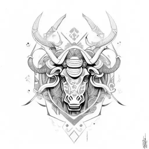 taurus uroboros tattoo design idea