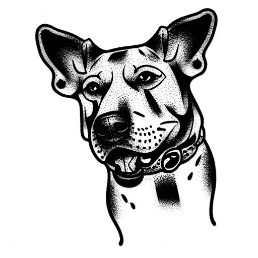dead dog memory named brisco tattoo design idea