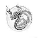 dragon with unique scales tattoo design idea