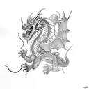 dragon with unique scales tattoo design idea