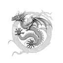 dragon with unique scales tattoo design idea