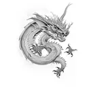 dragon with unique scales tattoo design idea