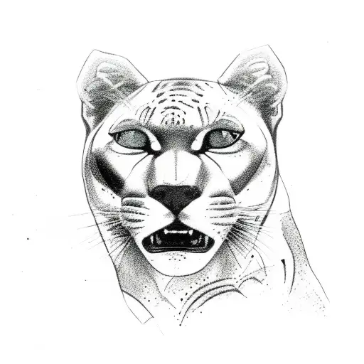 Panther on the tree tattoo design idea