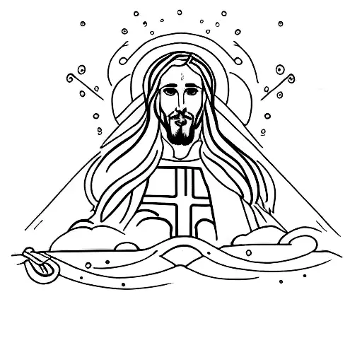 Jesus miracles spine fine line tattoo design idea