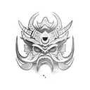 Traditional Oni mask tattoo design idea
