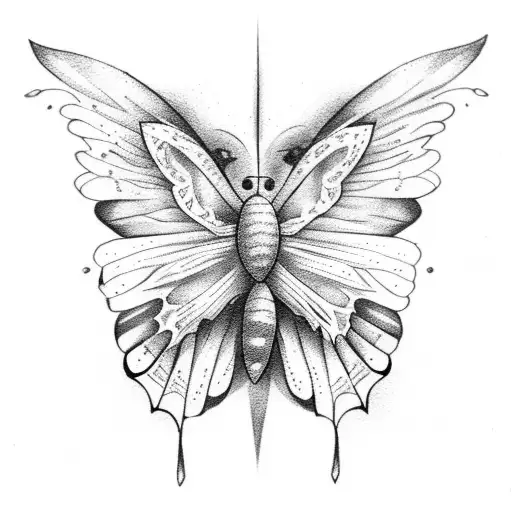 bullet with butterfly wings tattoo design idea