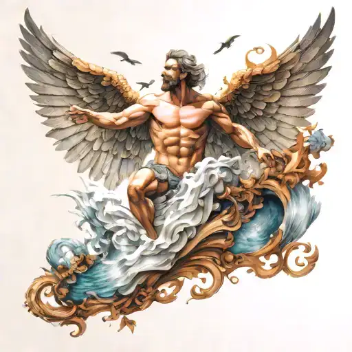 fall of icarus tattoo design idea