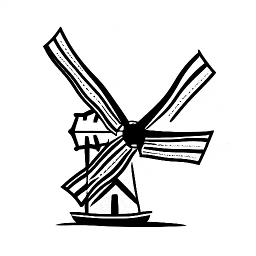 windmill tattoo design idea