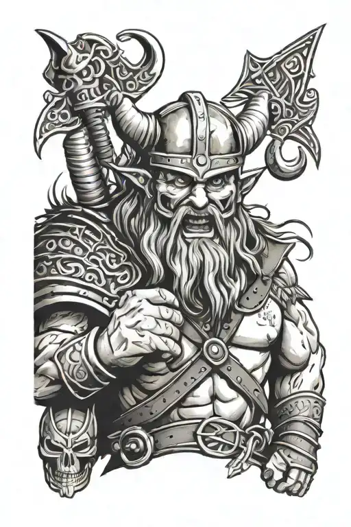 ash vs evil dead viking tattoo design idea