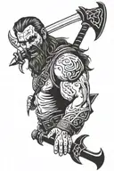 evil dead viking tattoo design idea