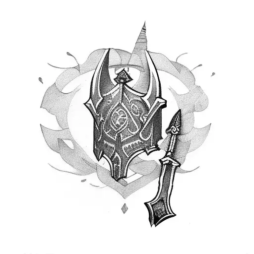 medieval weapon  tattoo design idea