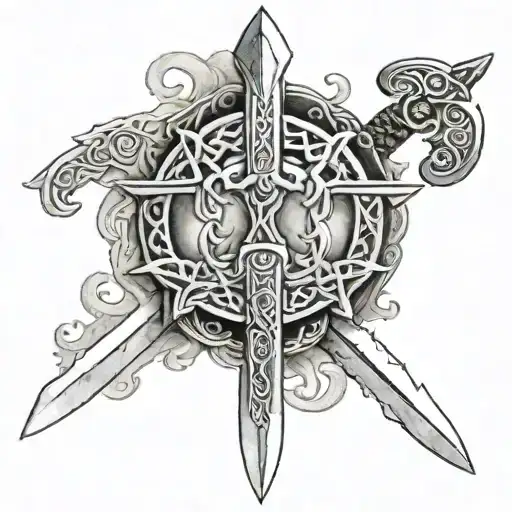 Celtic sword  tattoo design idea