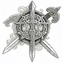 Celtic sword  tattoo design idea