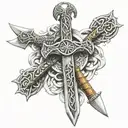 Celtic sword  tattoo design idea