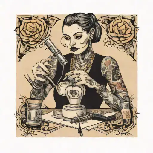 Danelle nods then thumbs through a magazine. tattoo design idea