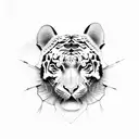 skull whit tiger tattoo design idea