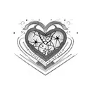 k-12 in bold cursive letters, in a heart with lace surrounding tattoo design idea